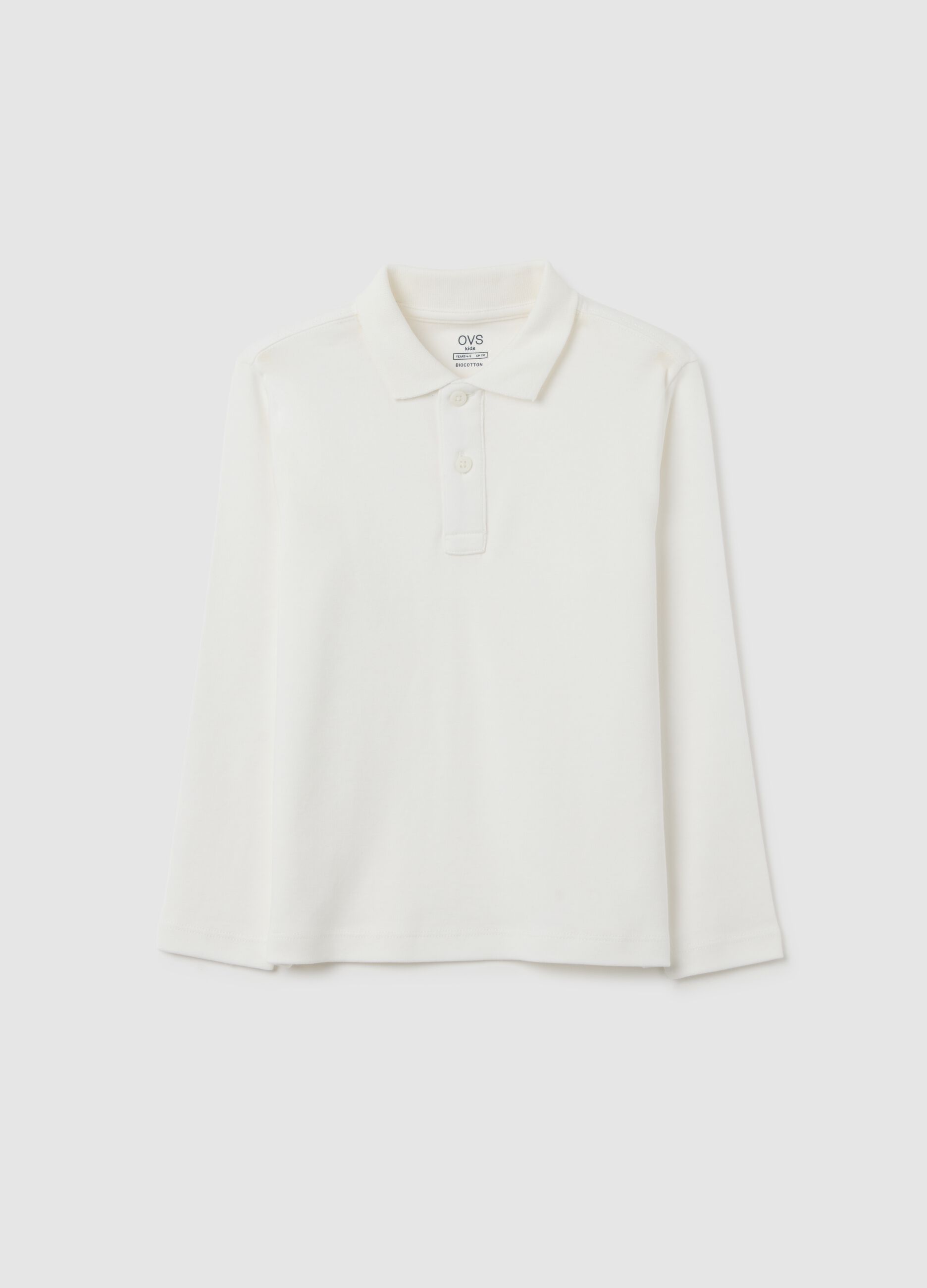Polo da bambino in puro cotone bianca regular fit