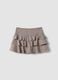 Girls&rsquo; multicolour checked stretch viscose skirt with ruffles_5