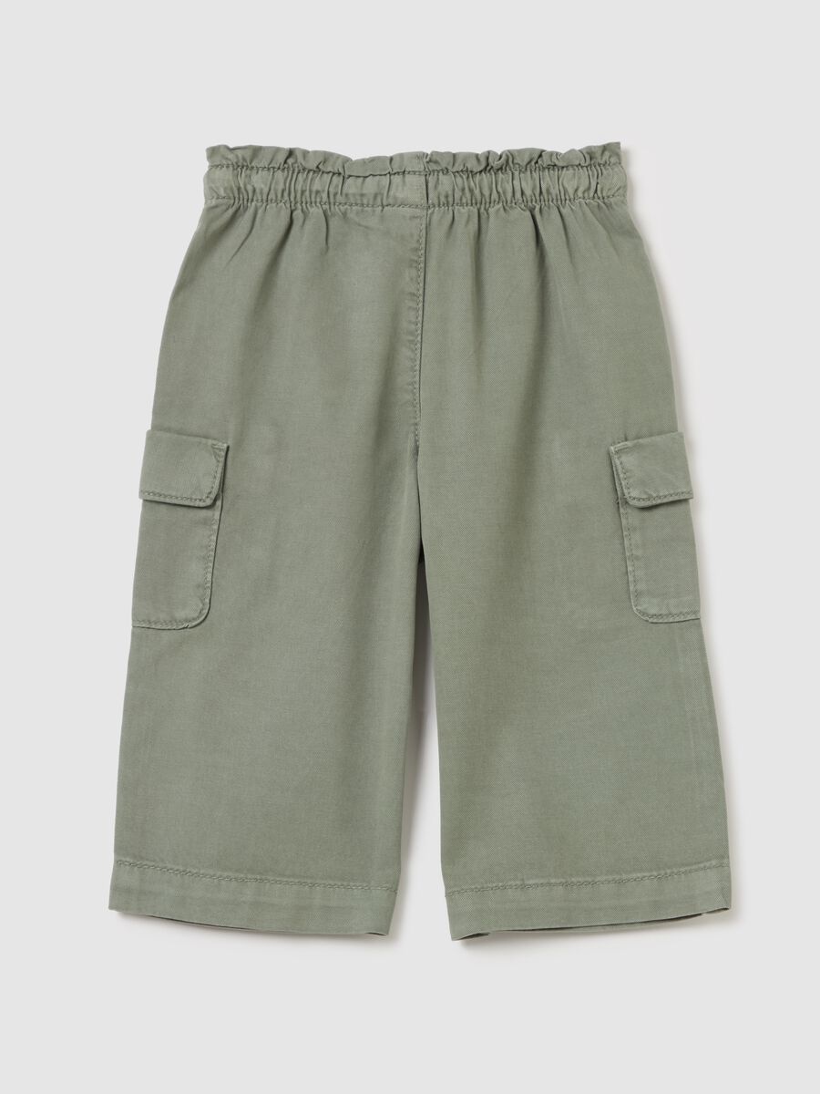 Cargo trousers in cotton and Lyocell with drawstring_1