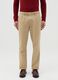 Pantalone chino in cotone e lino beige_1