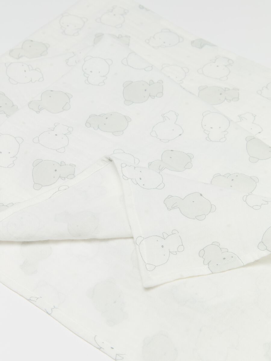 Two-pack blankets in muslin with animals print_2