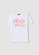 White Pure Cotton Regular Fit T-shirt 'The Devil wears Prada'_4
