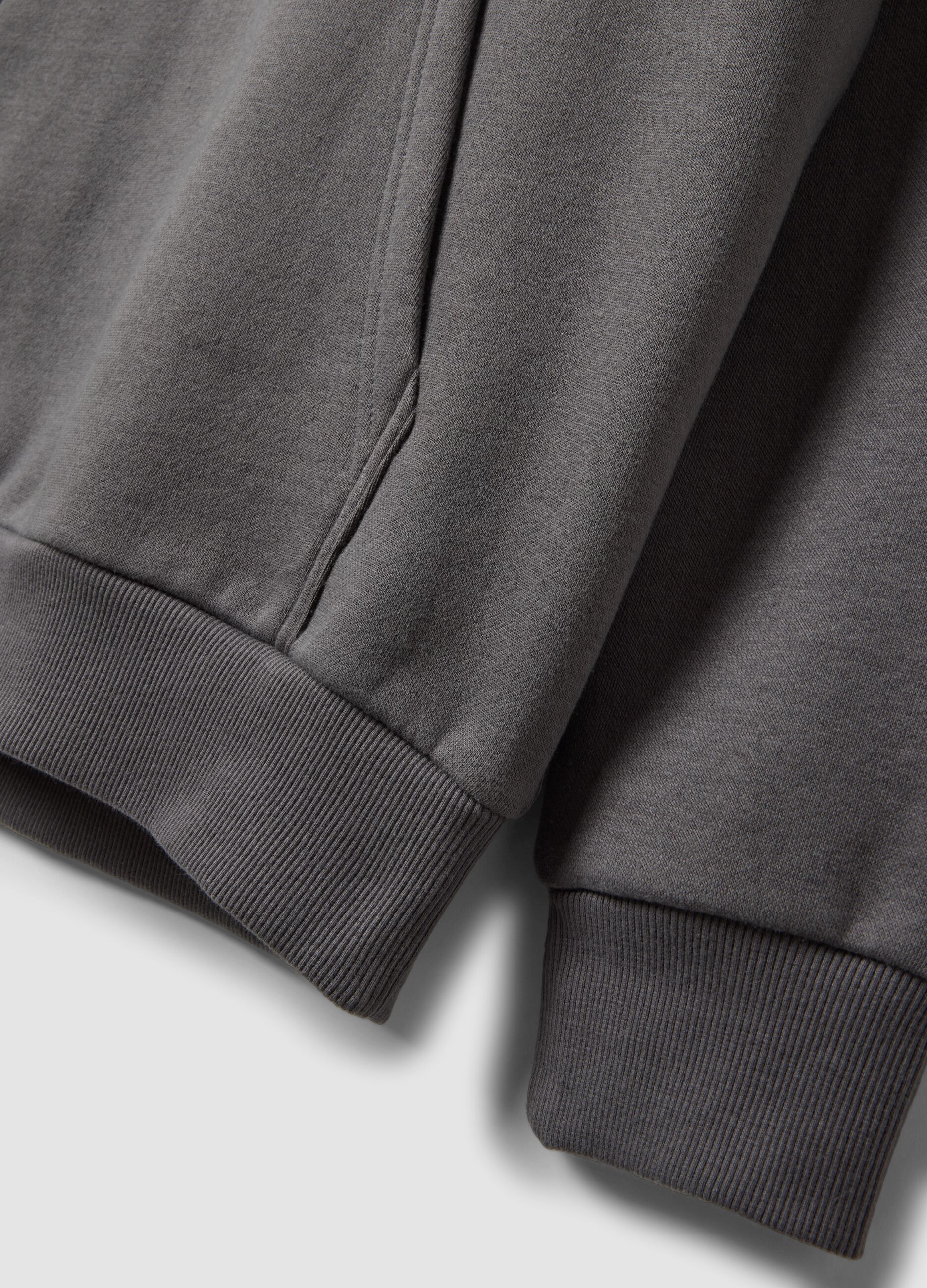 Grey cotton-blend hoodie with Chicago Bulls print