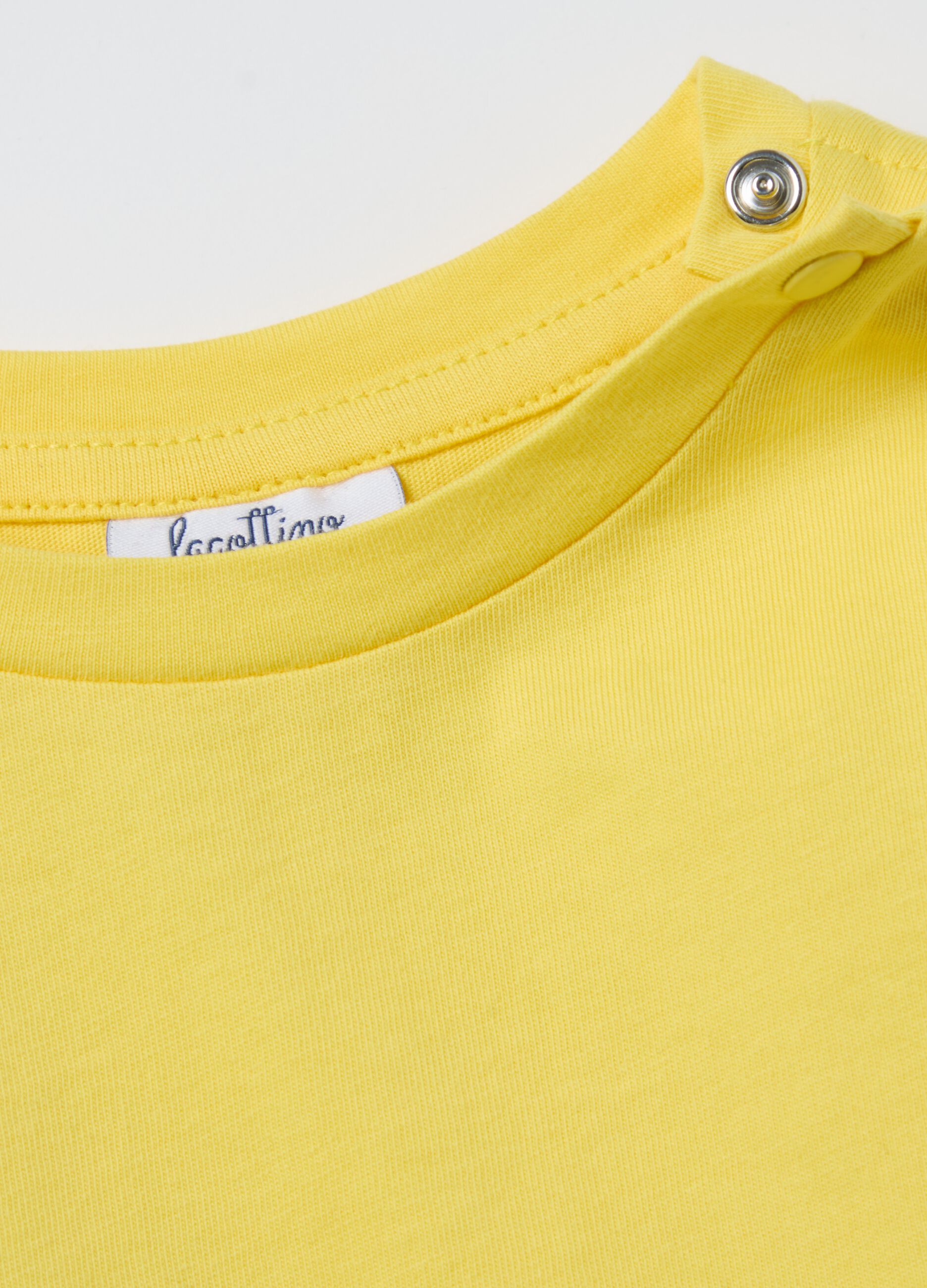 Cotton T-shirt with print and long sleeves