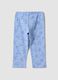 Leggings skinny azzurri in cotone elasticizzato da bambina con stampe_1