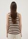 Brown striped stretch viscose tank top_3