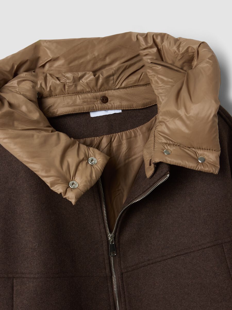 Giacca marrone cioccolato con cappuccio regular fit_1