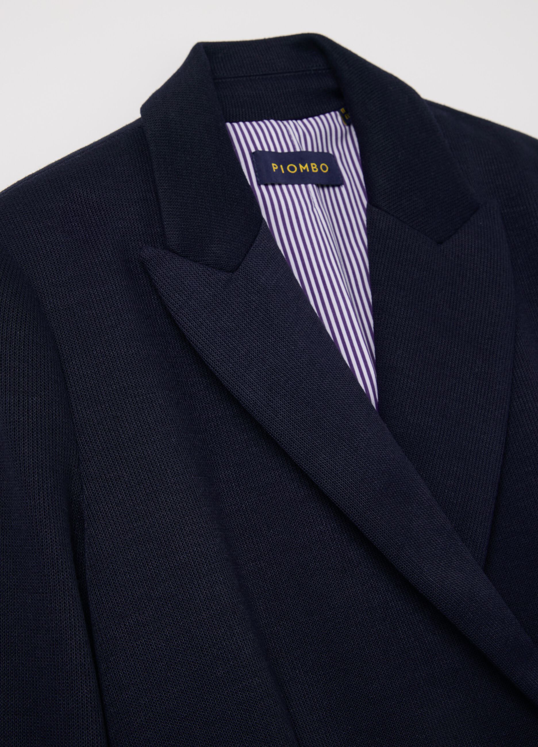 Double-breasted blazer in jersey with gold-coloured buttons