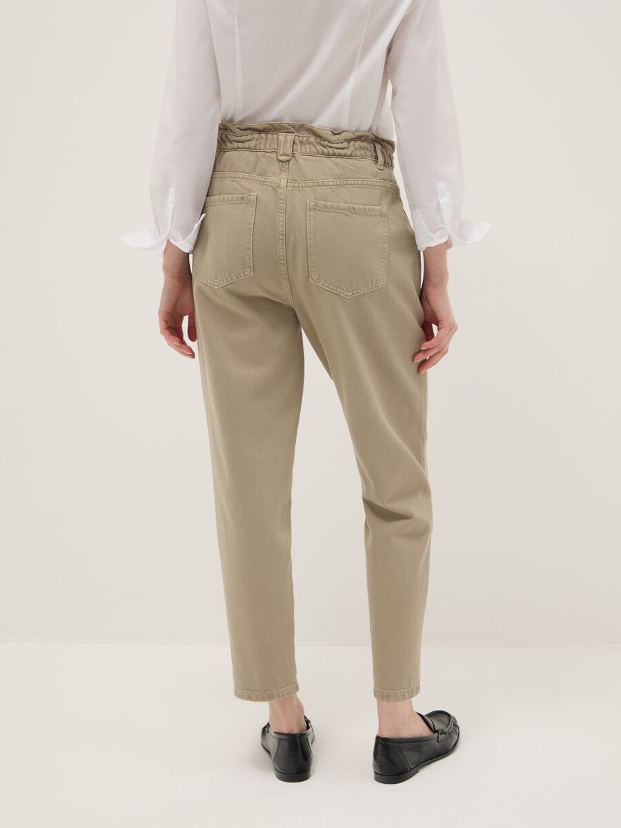 Beige Pure Cotton Baggy Trousers_2