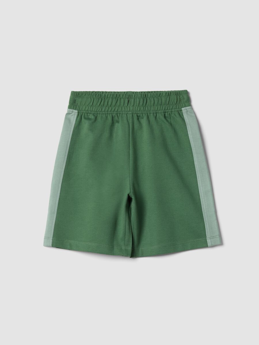 Pantaloncini in puro cotone verde regular fit per bambino_0