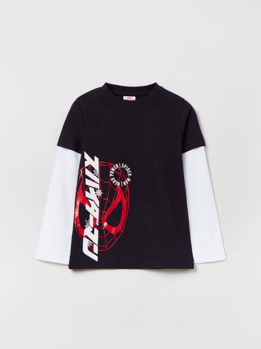 T-shirt a maniche lunghe stampa Spider-Man_0