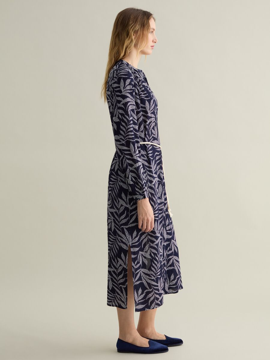 Shirt dress with cord belt_1