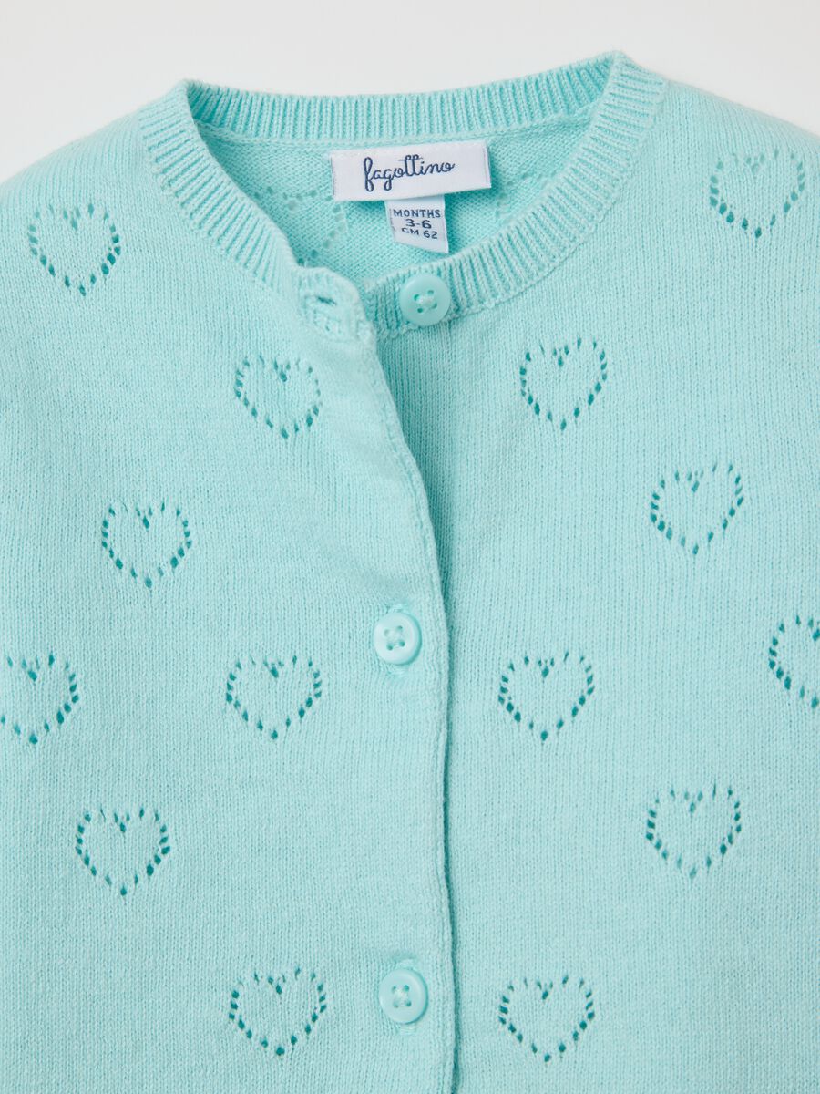 Light blue cardigan with openwork hearts motif_3