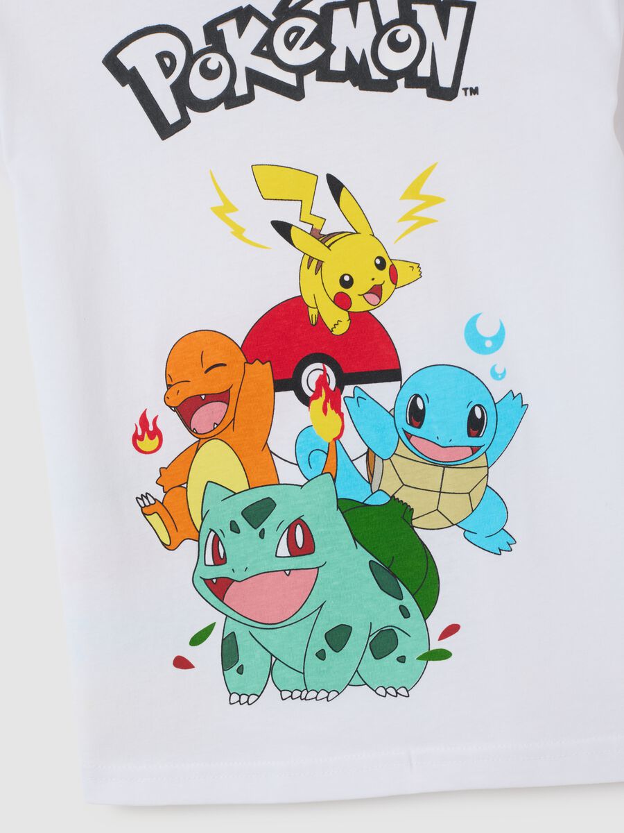 White pure cotton kids T-shirt regular fit with Pokémon print_3