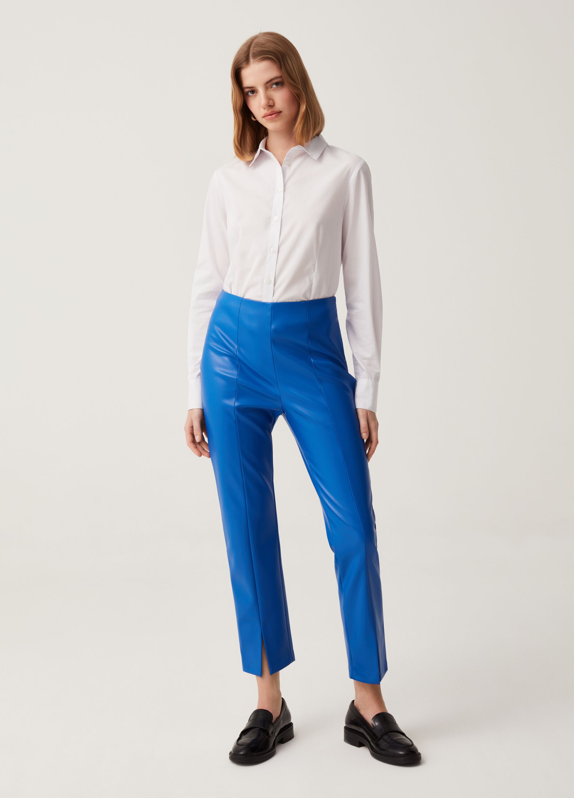 Leggings cropped effetto lucido_0