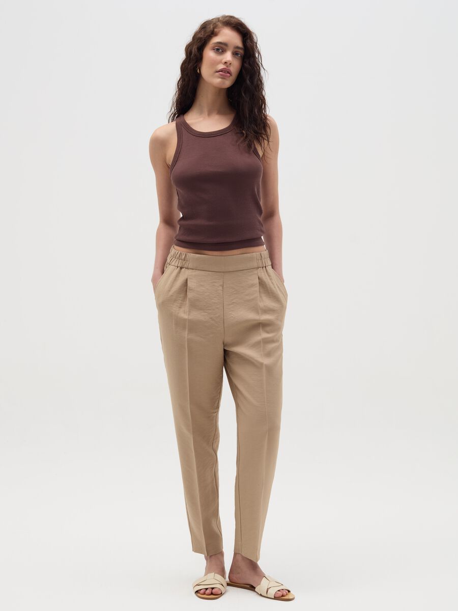 Chino trousers with elasticated waist_0