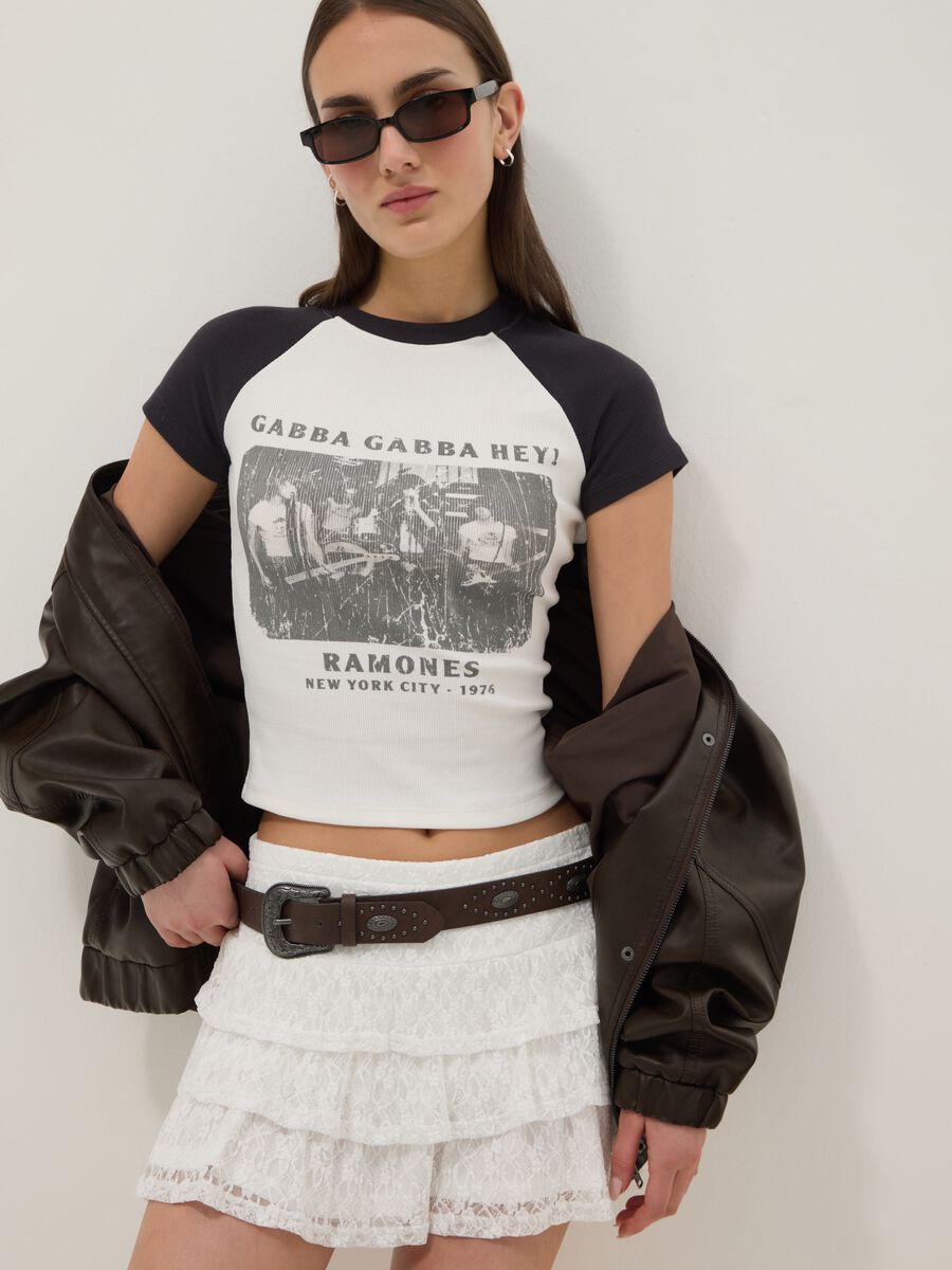 Multicolour fitted stretch cotton t-shirt_0