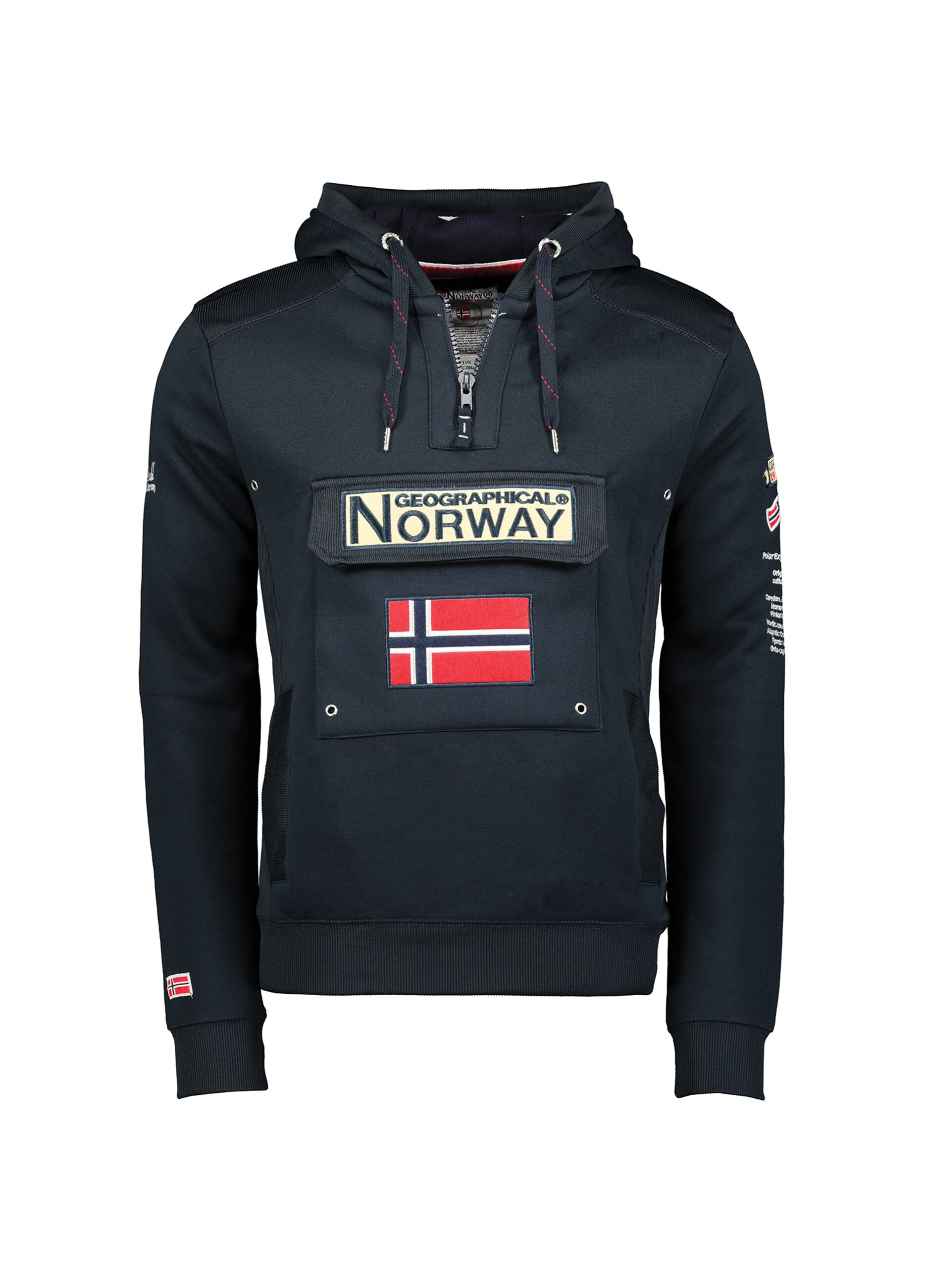 Felpa half-zip con cappuccio Geographical Norway