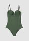 Green stretch swimsuit with embellishments_0