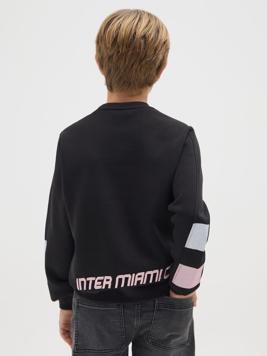 Children's black cotton blend sweatshirt regular fit with Miami CF logo_1