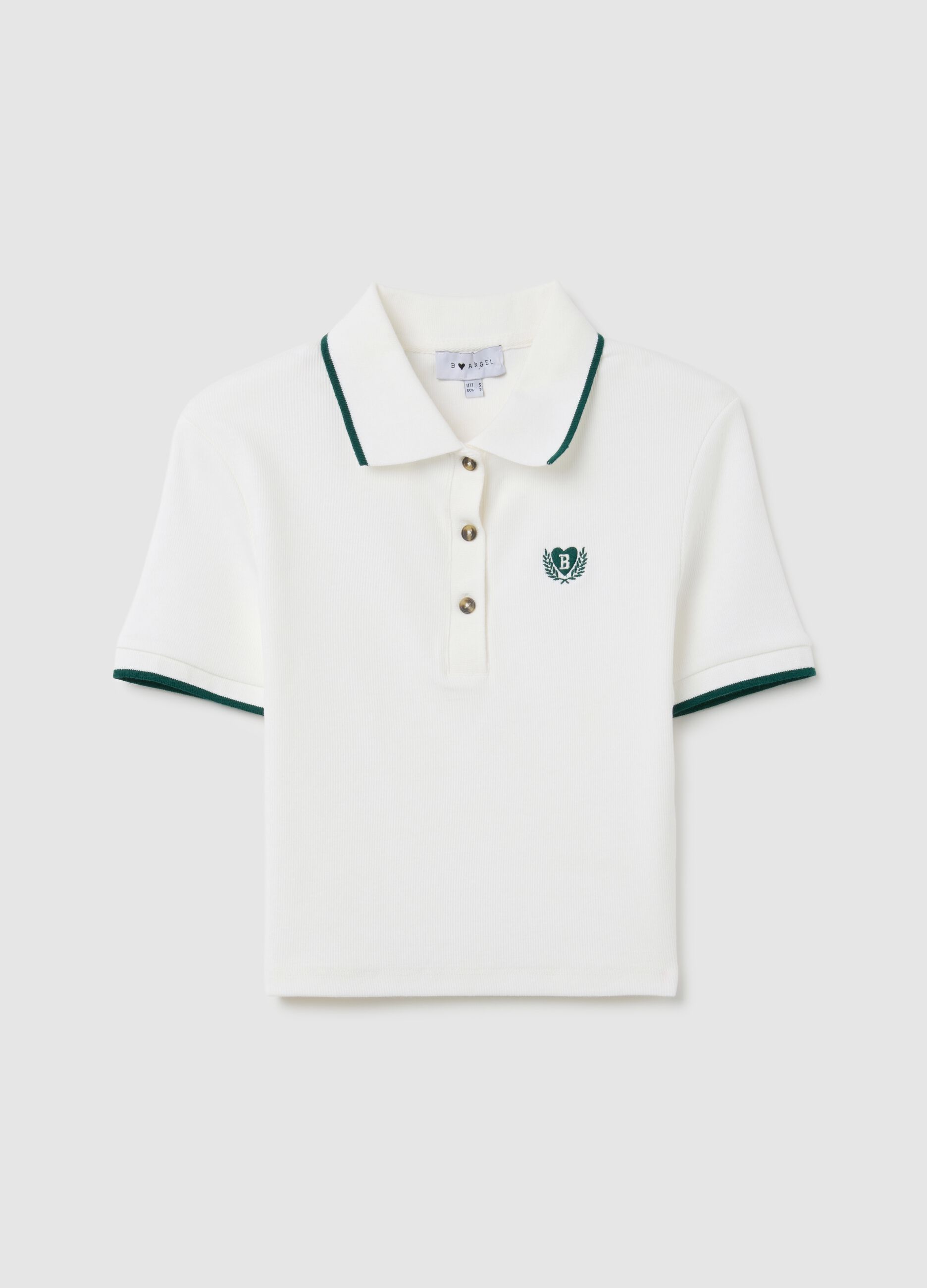 Polo in cotone elasticizzato bianca regular fit