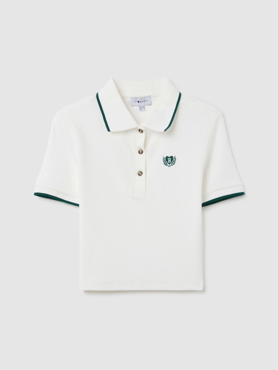 Polo in cotone elasticizzato bianca regular fit_4