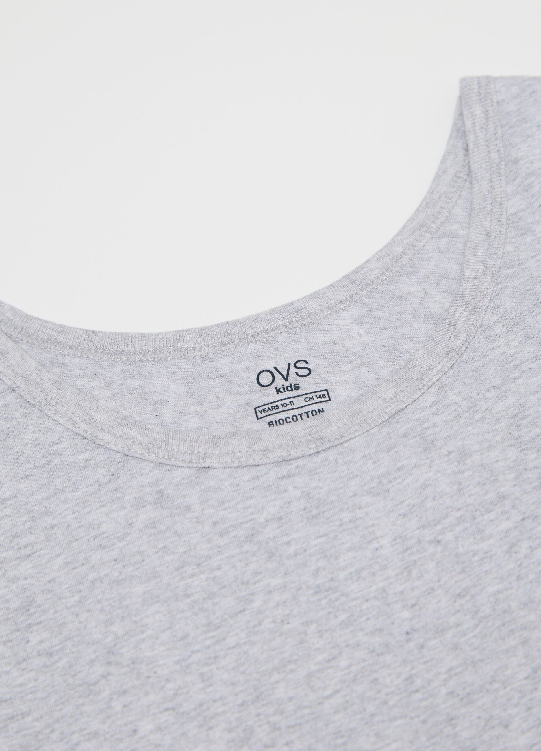 Two-pack white and grey racerback vests in organic cotton