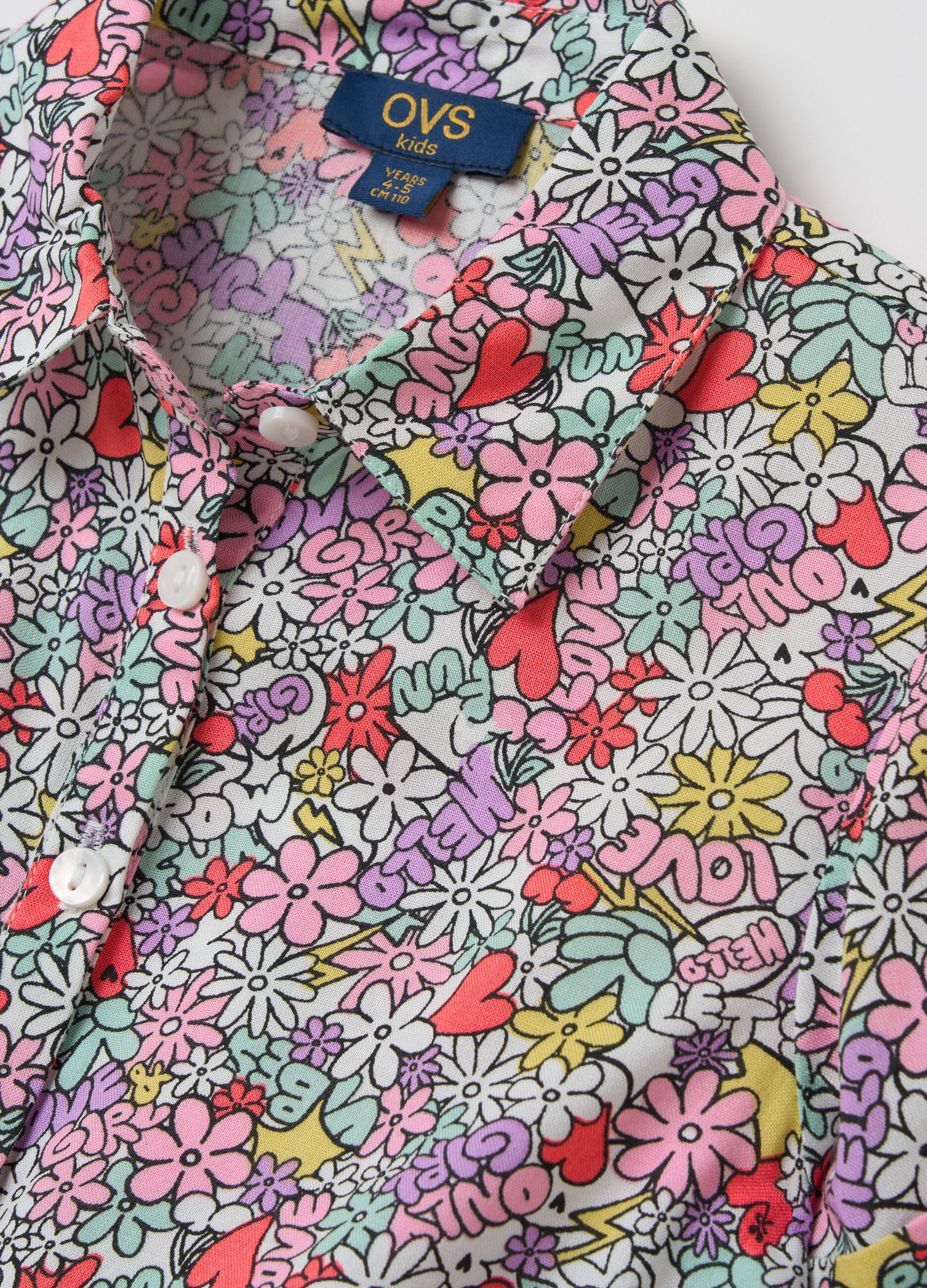Camicia crop in fantasia floreale 