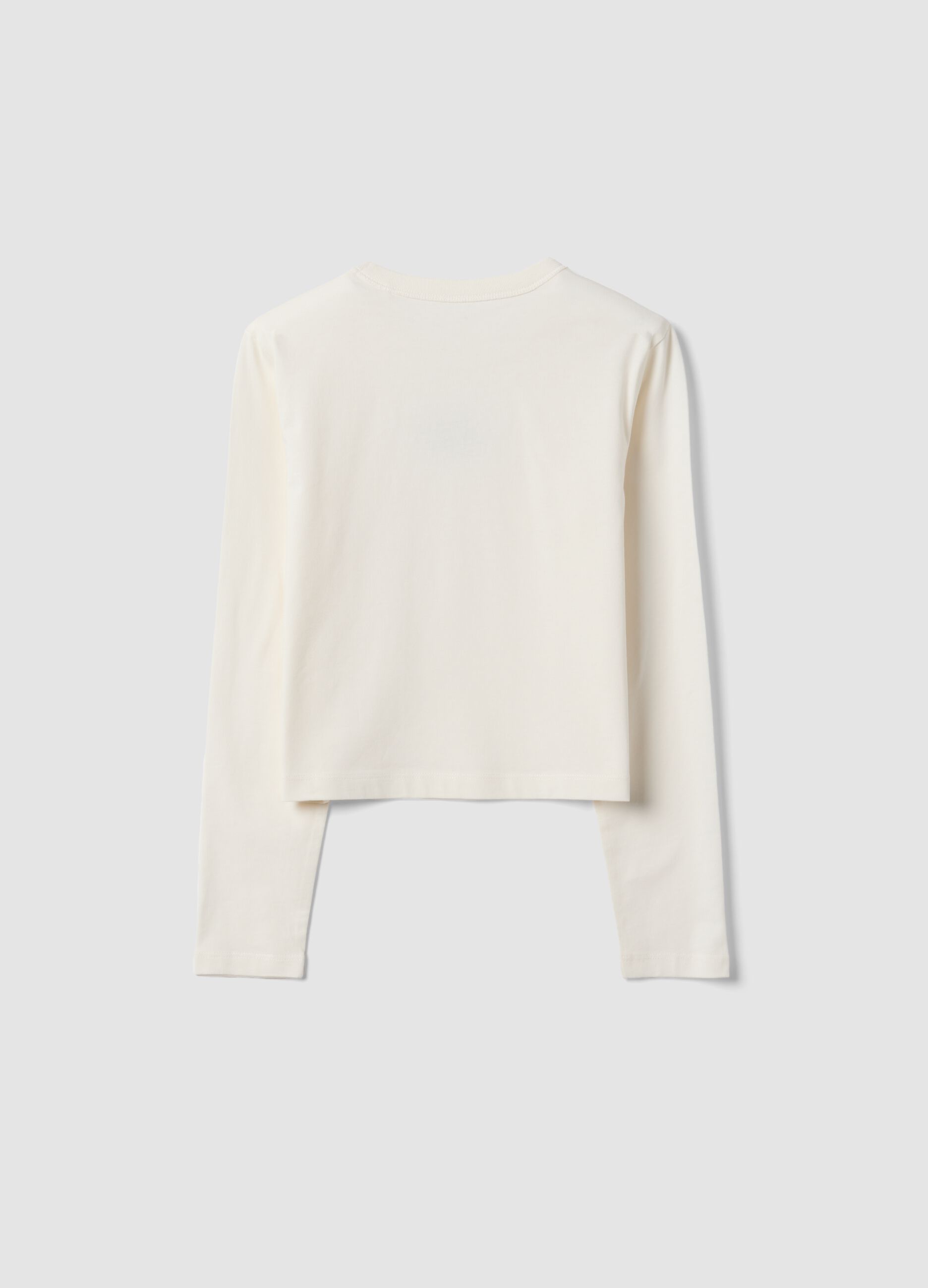 White pure organic cotton T-shirt with front slogan for girls