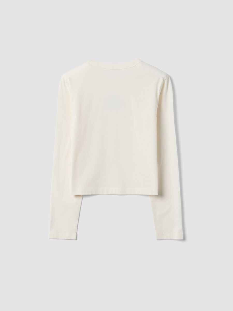 White pure organic cotton T-shirt with front slogan for girls_1