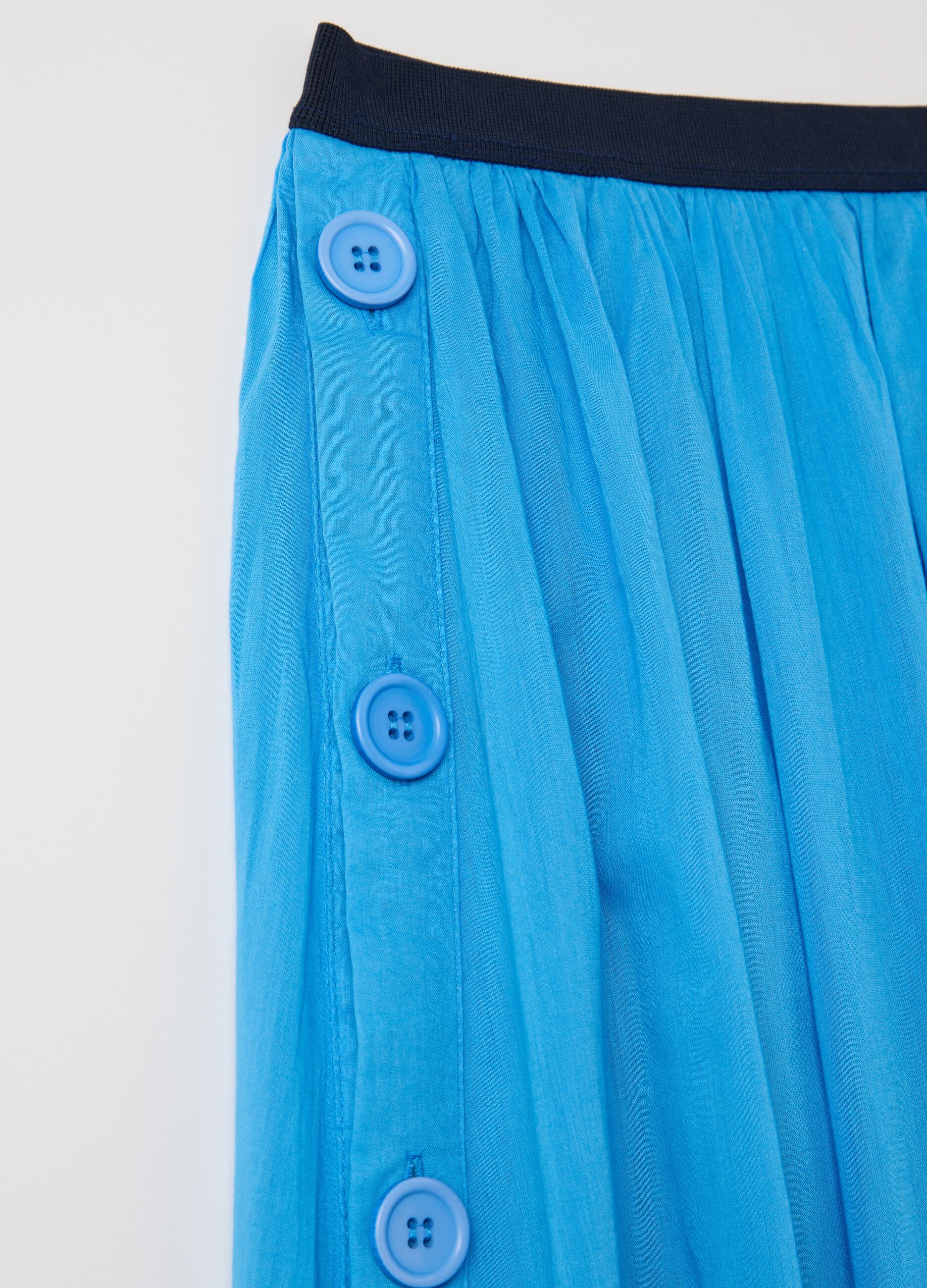 Light blue midi skirt in cotton