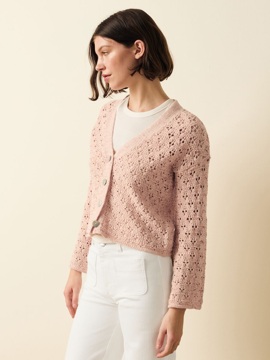 Crochet cardigan with V neck_1