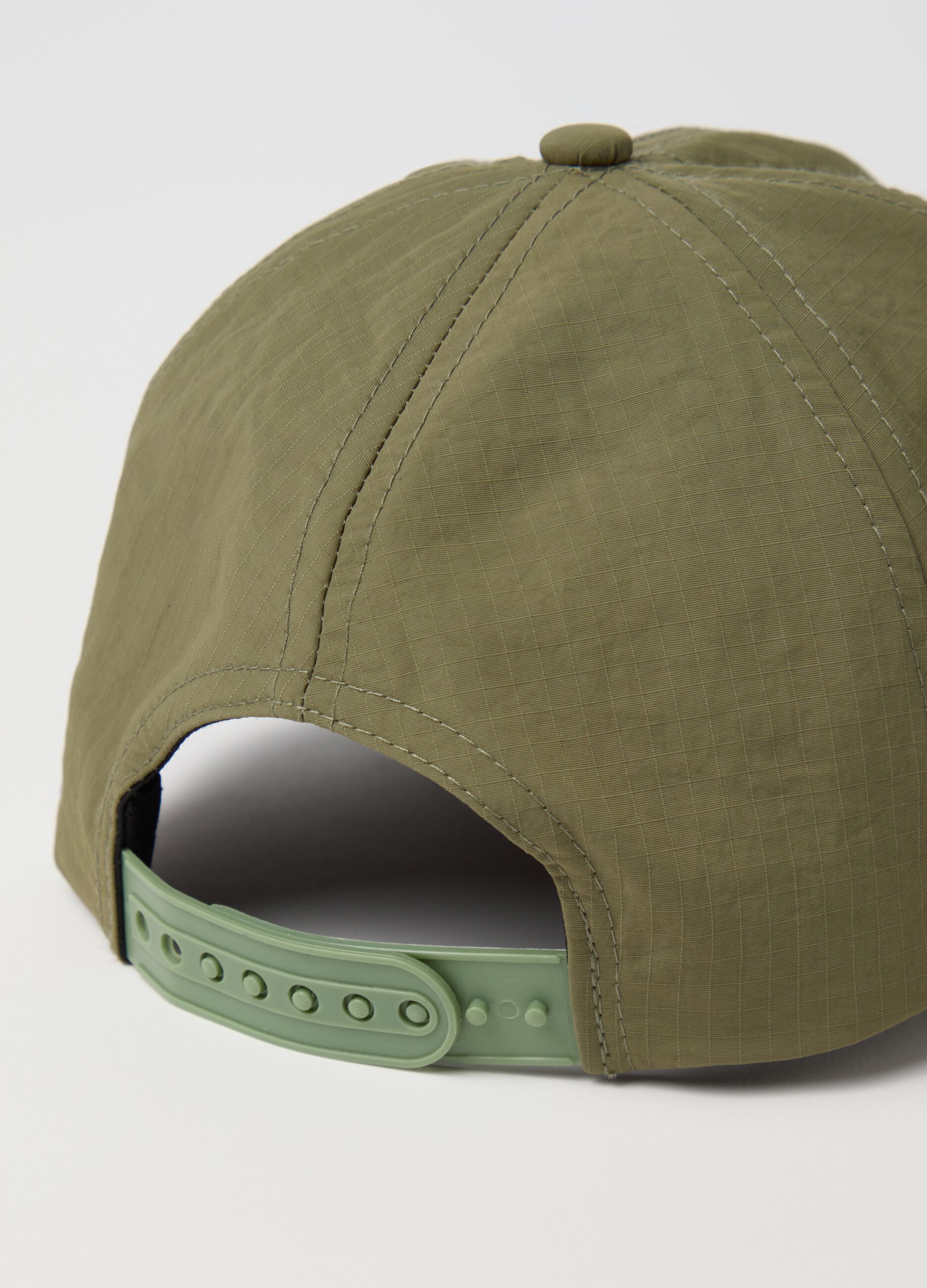 Berretto da baseball verde Essential con trama ripstop