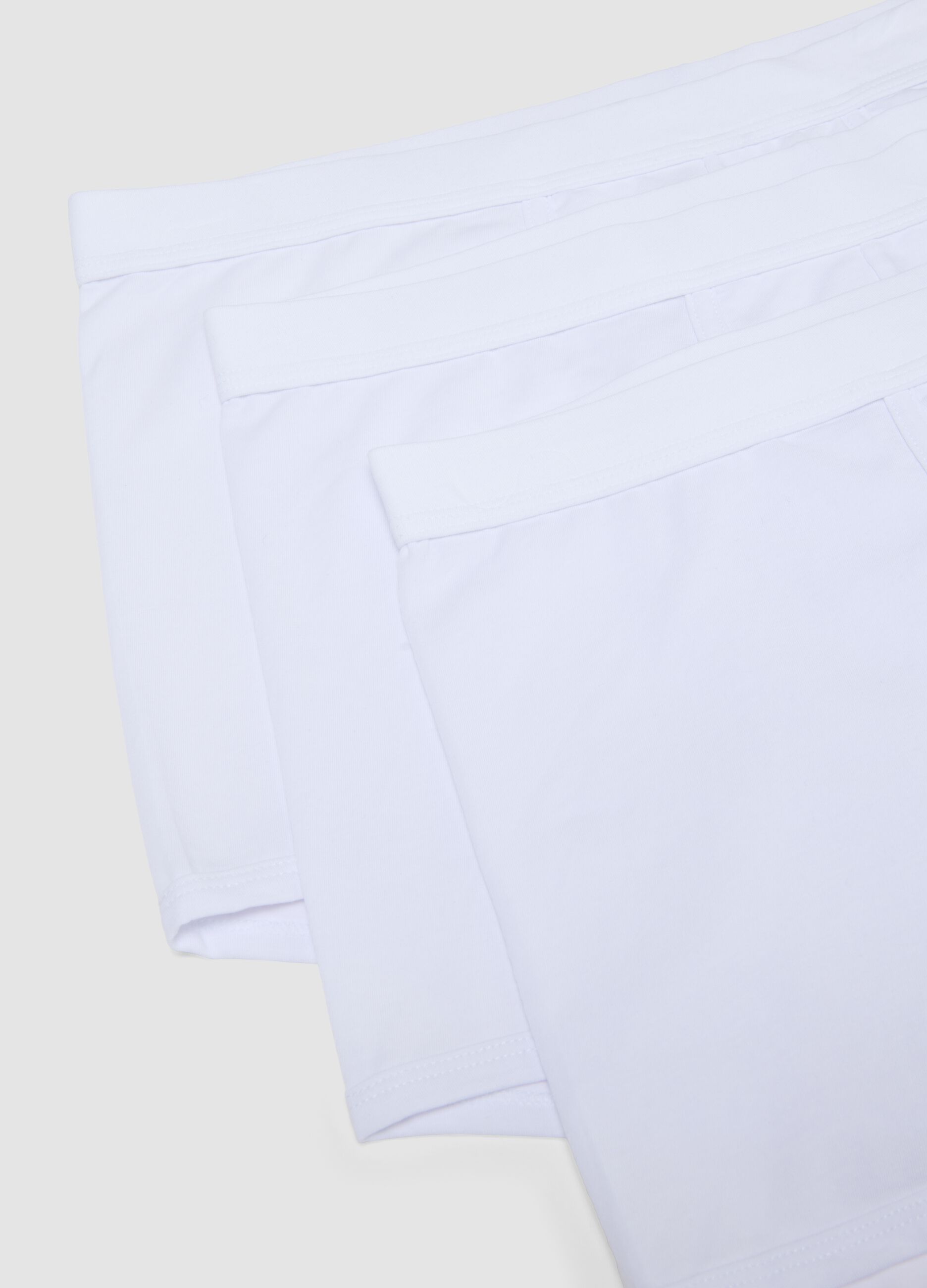 3-pack white stretch cotton boxers, regular fit