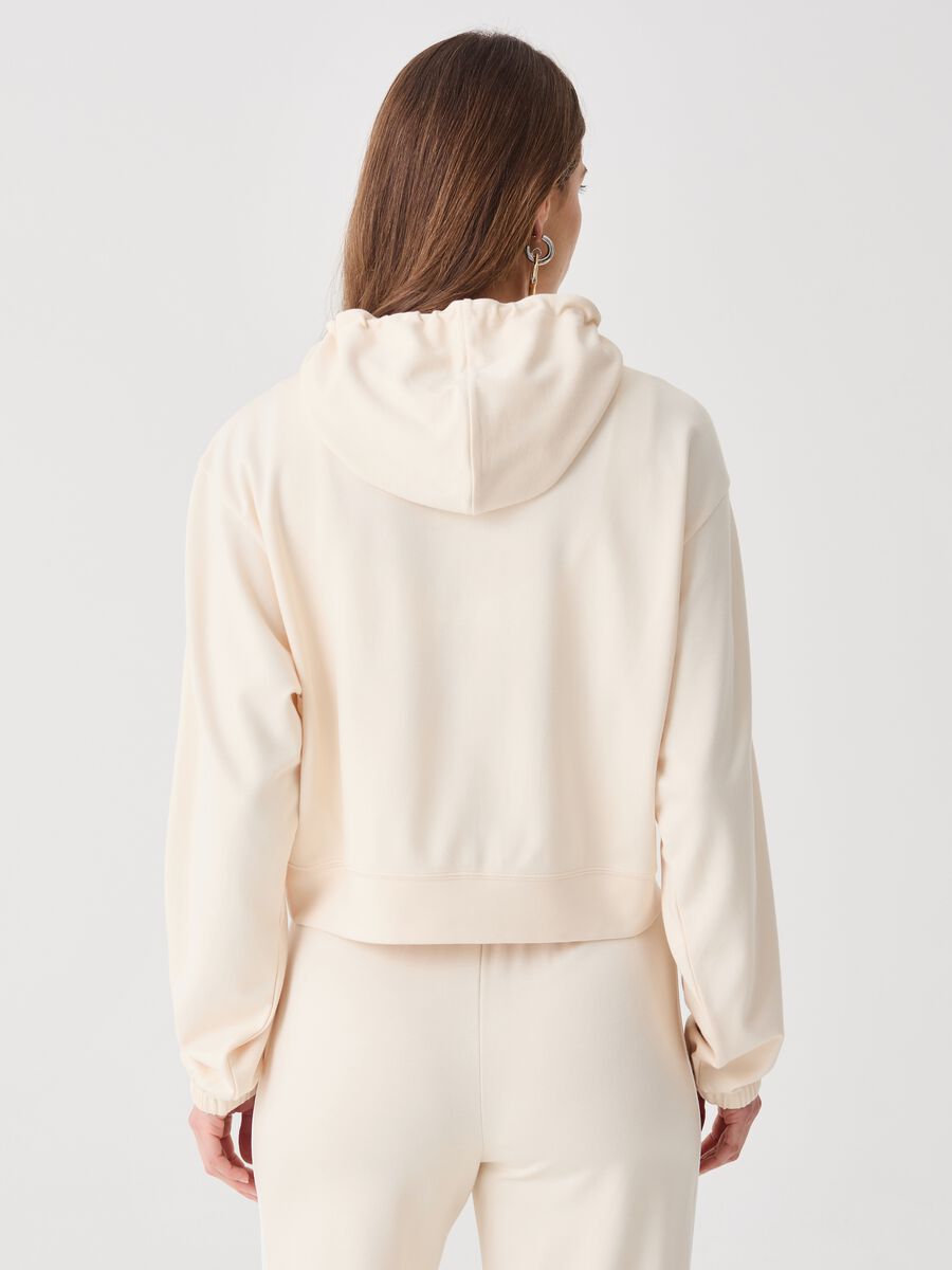 ALTAVIA STUDIO crop full-zip sweatshirt with hood and piping_3