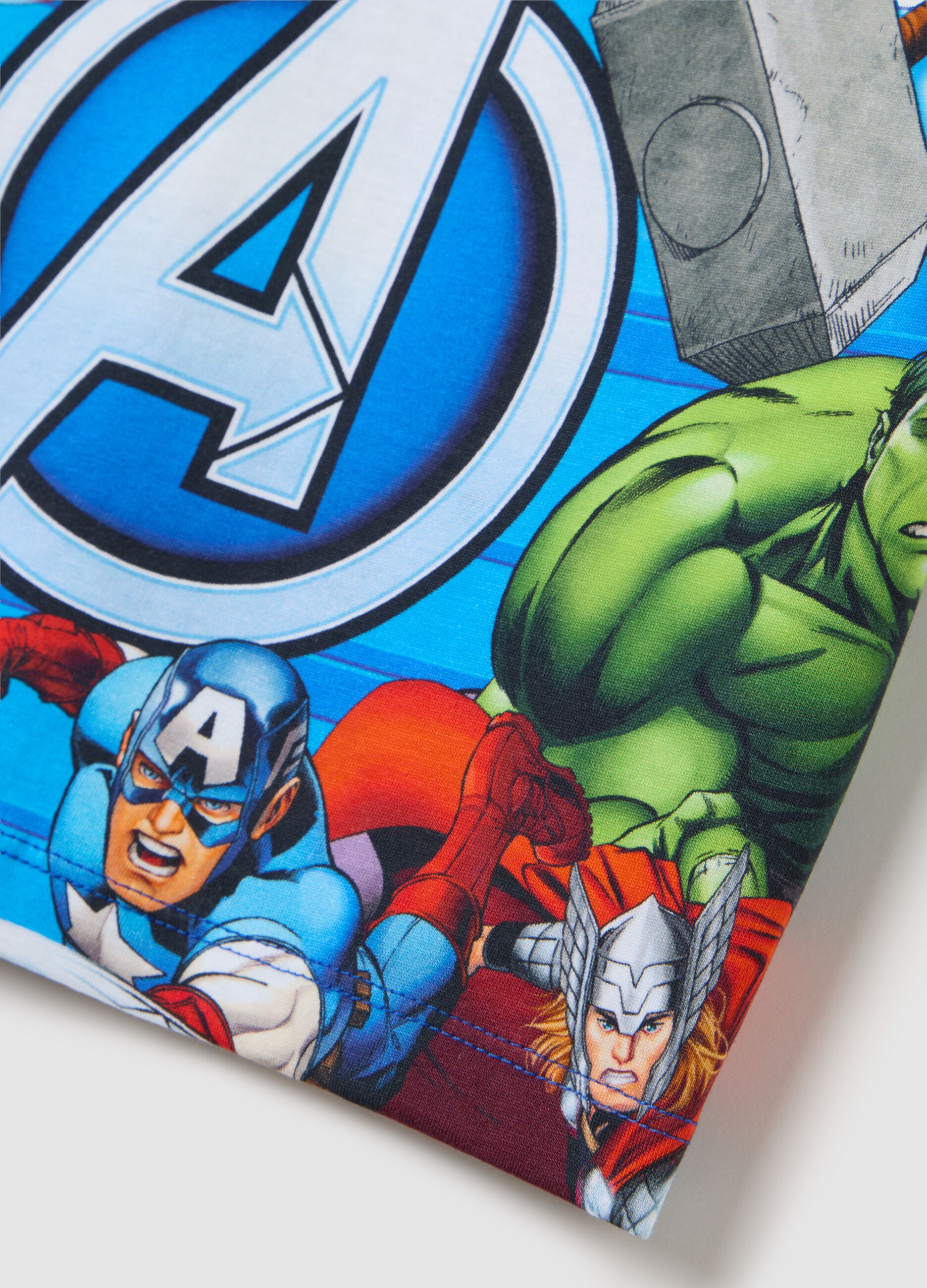 Children's pure cotton multicolour T-shirt with Avengers print