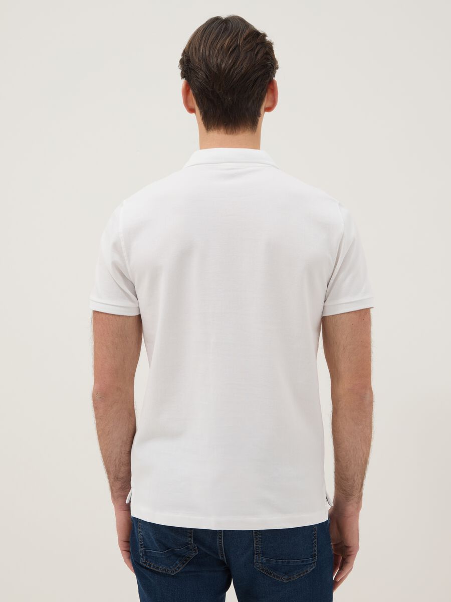 White Slim Fit Pure Cotton Polo_2
