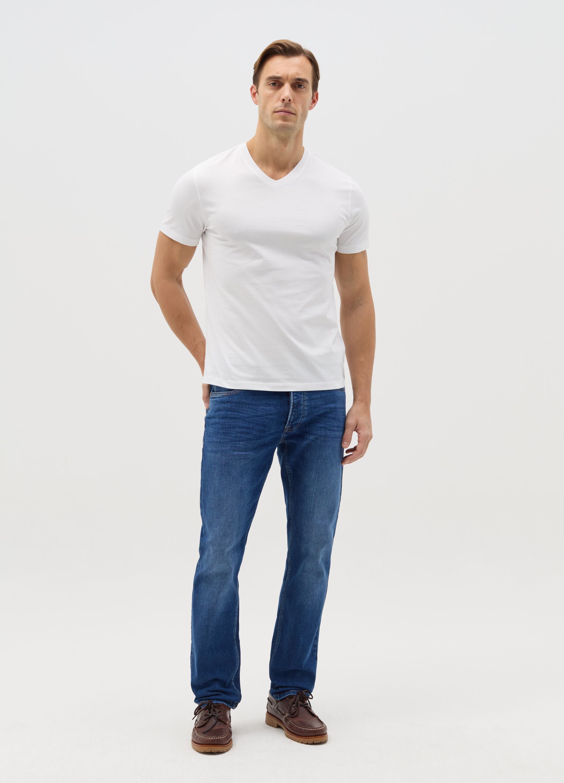 Cotton V-neck T-shirt