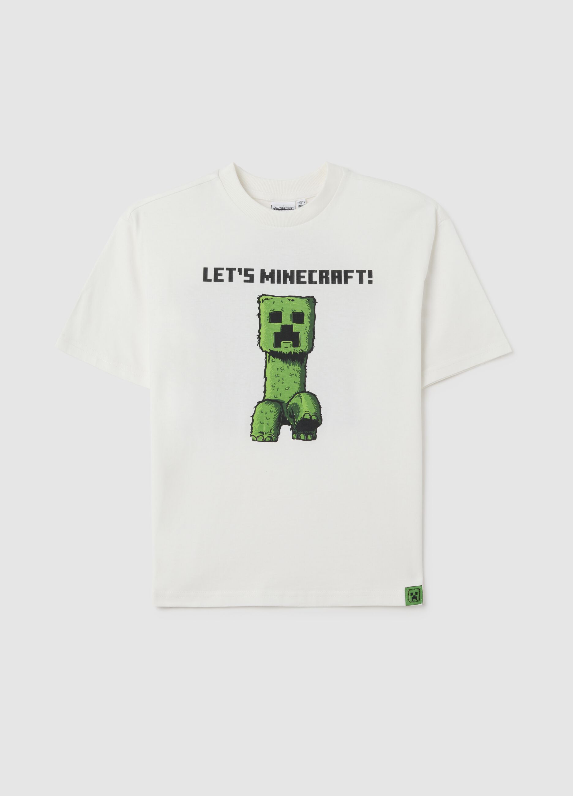 Boy's T-shirt in white pure cotton with print