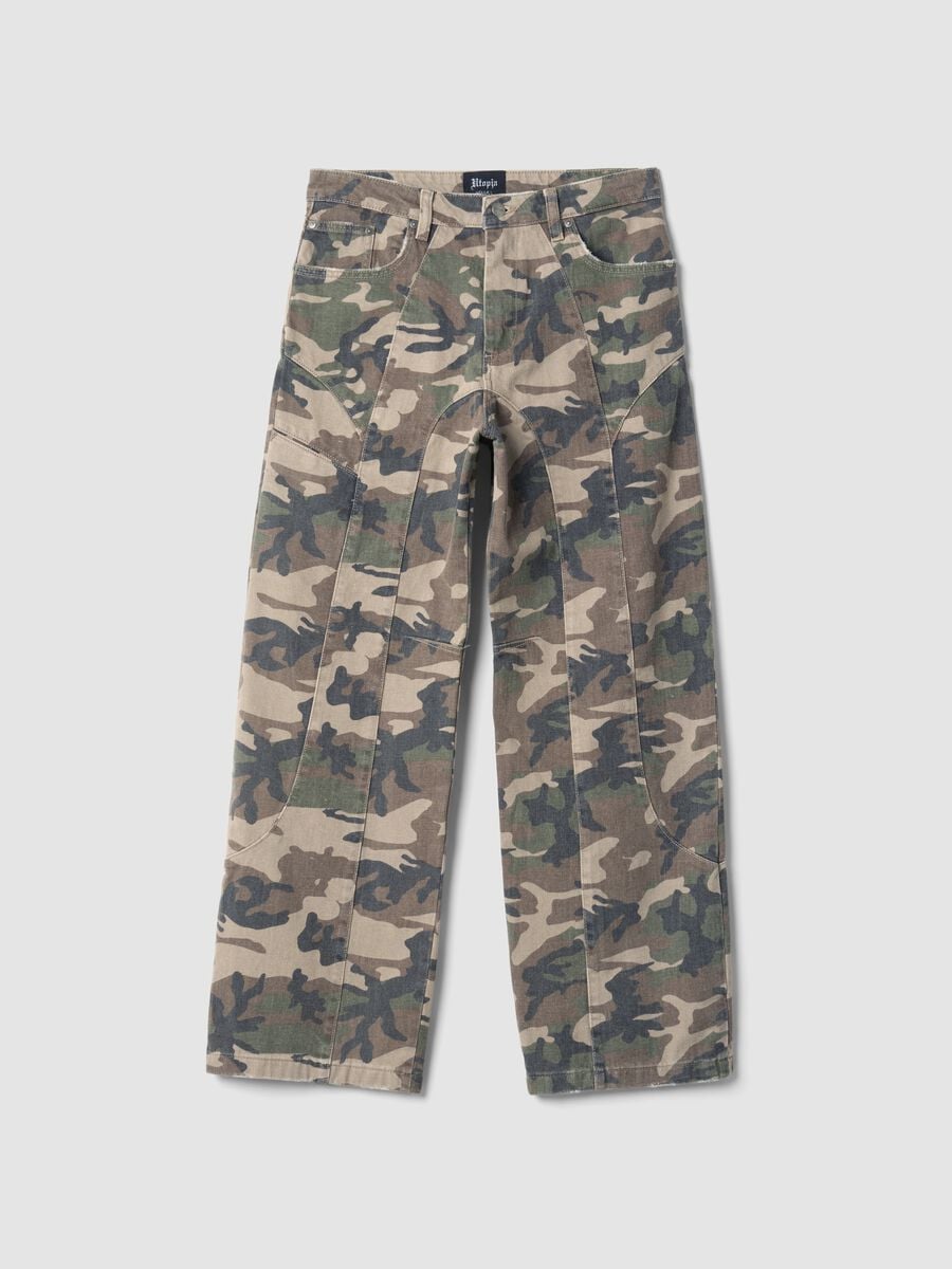 Baggy Denim Washed Camo_0