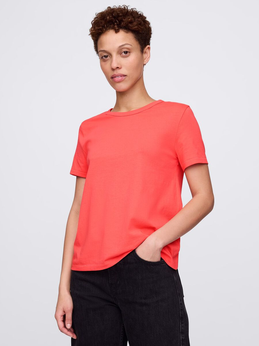 Orange T-shirt in 100% cotton_0
