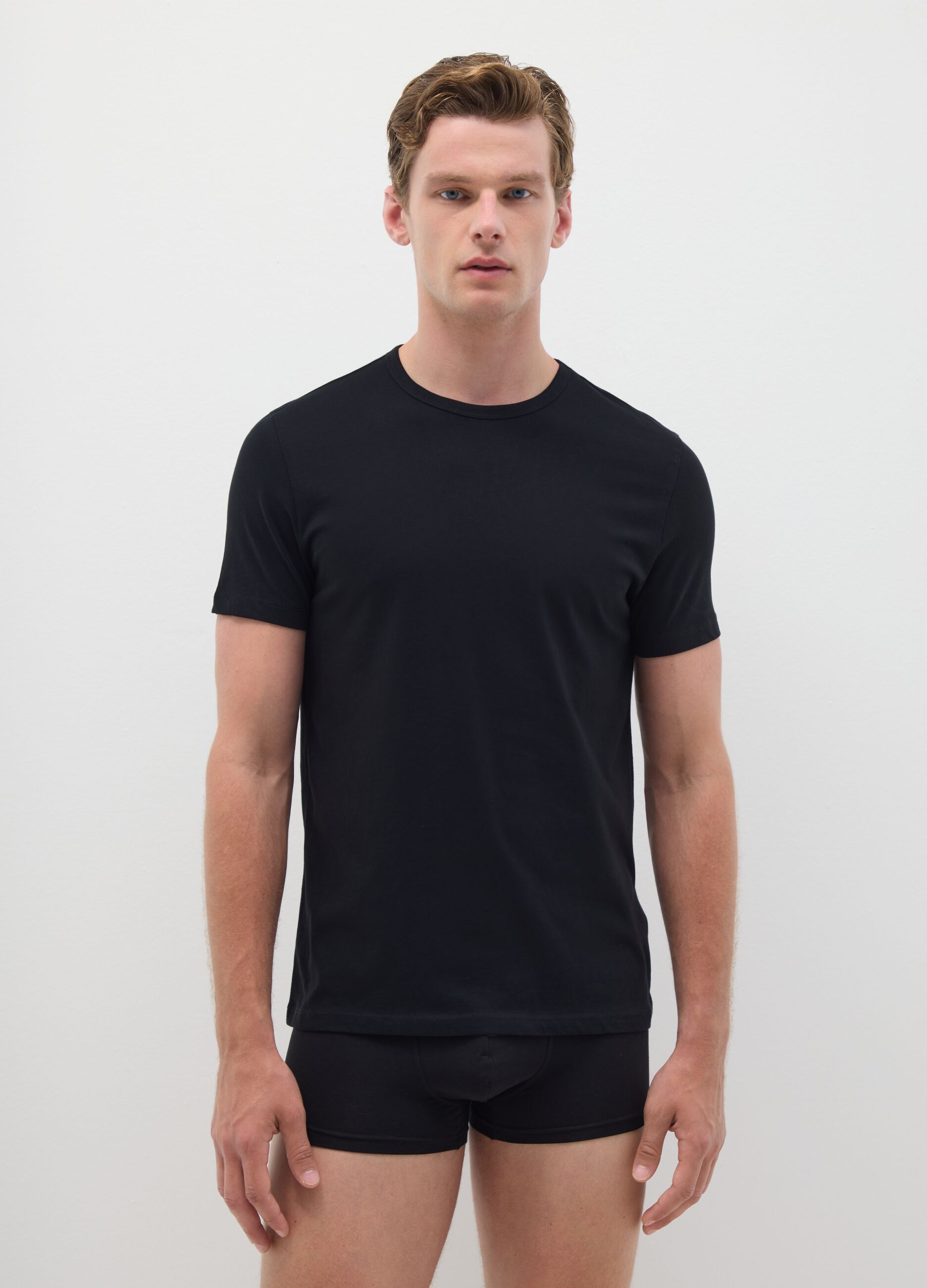 Men's pure cotton black regular fit t-shirt