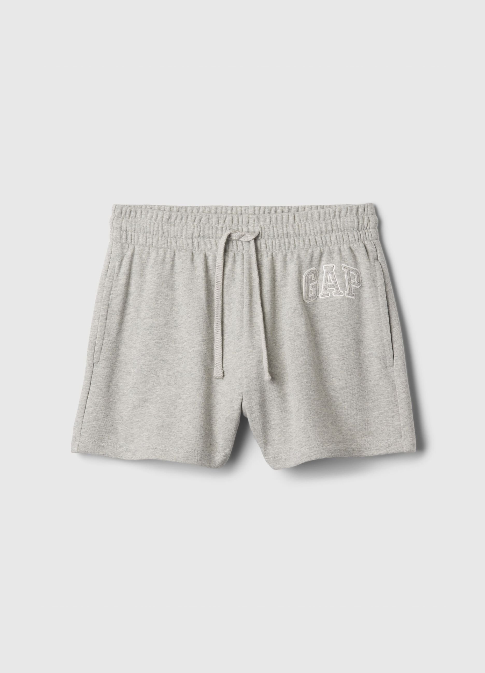 Shorts in French terry with logo embroidery