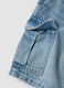 Light blue denim cargo shorts in pure cotton_3