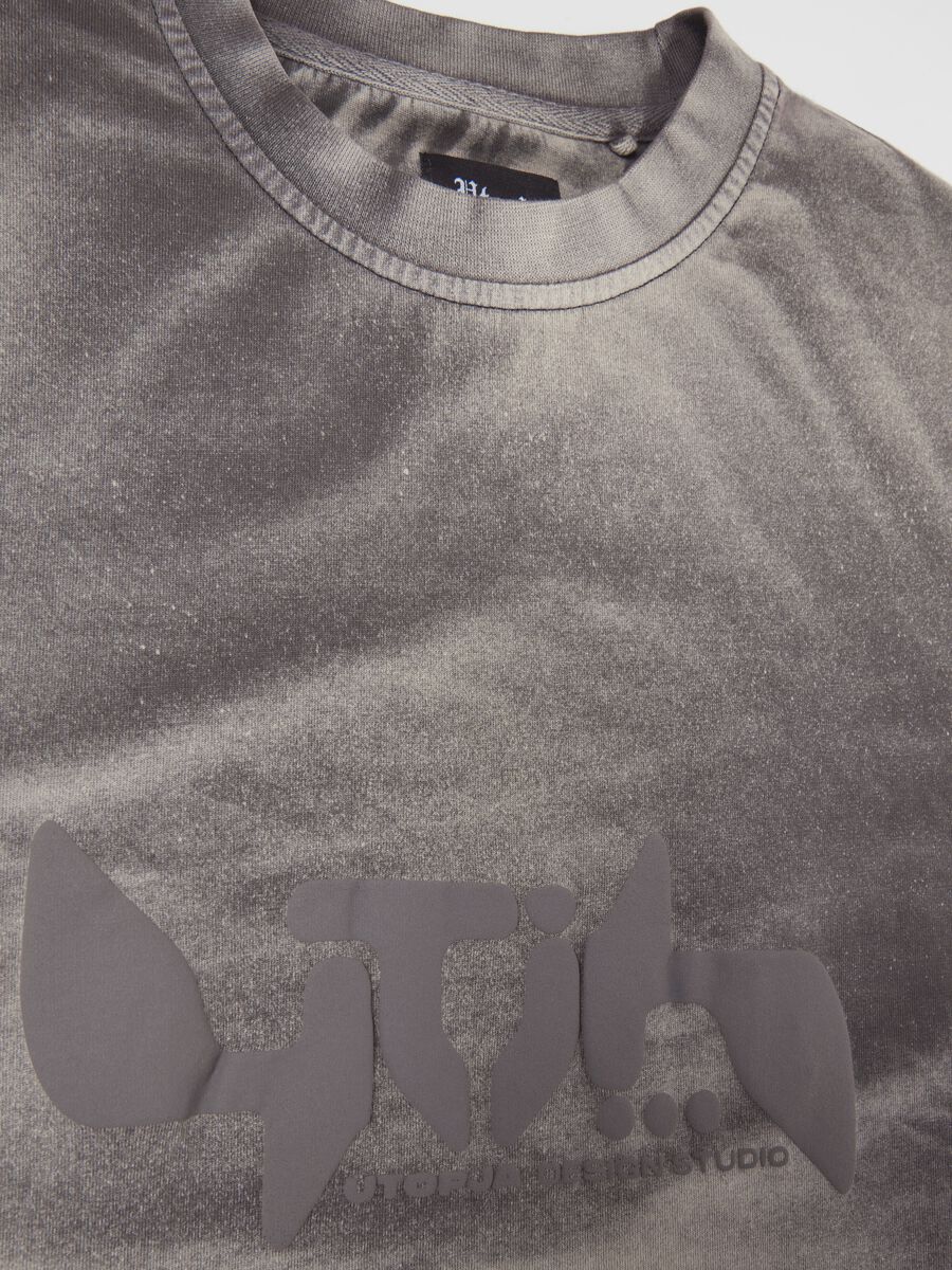 Long-sleeved Graphic T-shirt Vintage Grey & Sand dye_8