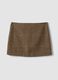Brown wool-blend check mini skirt_4