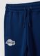 Blue regular-fit cotton-blend joggers_4