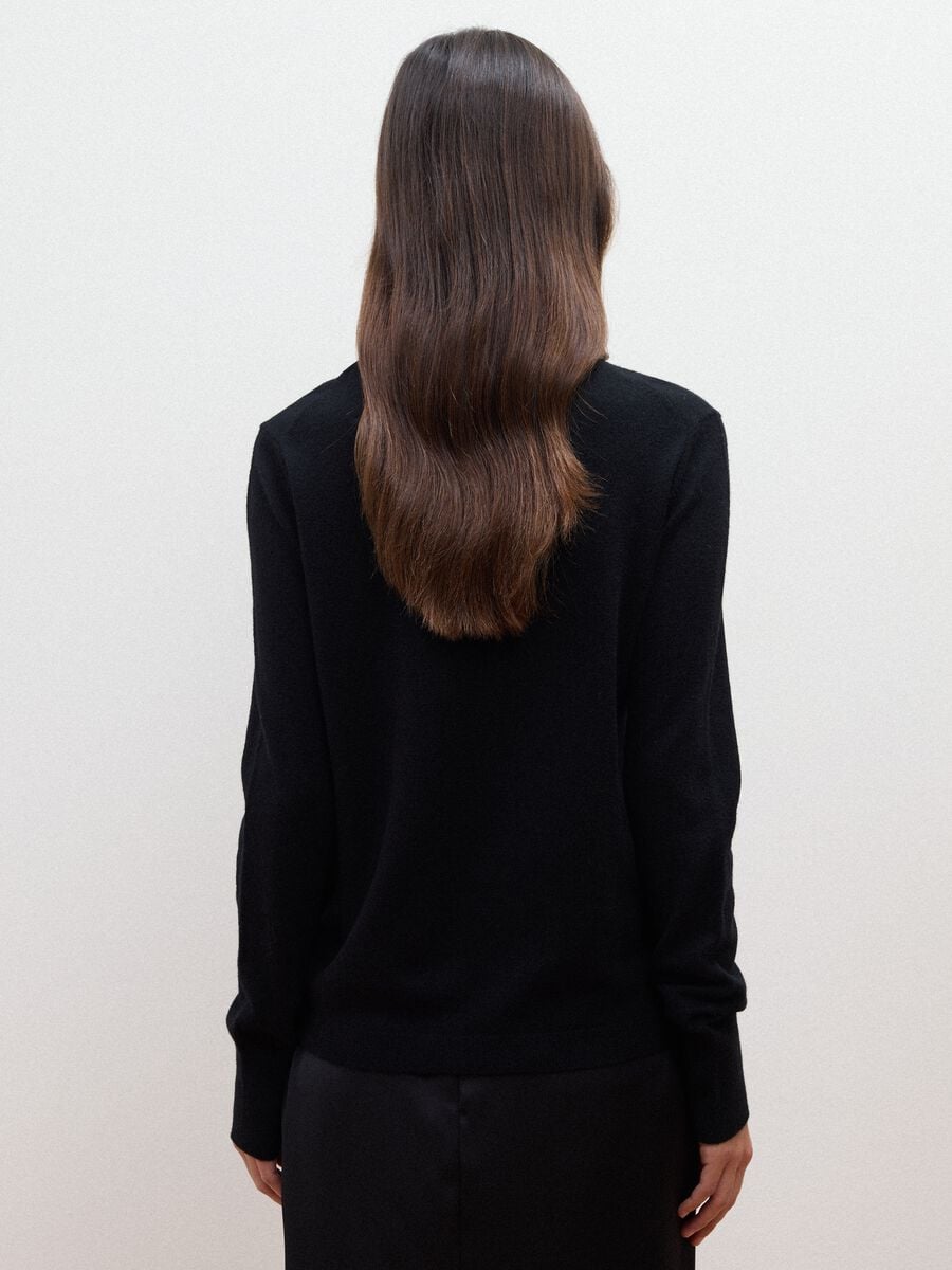 Black pure wool roll-neck jumper, regular fit_3