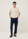 Blue regular-fit linen and cotton blend cargo trousers_0