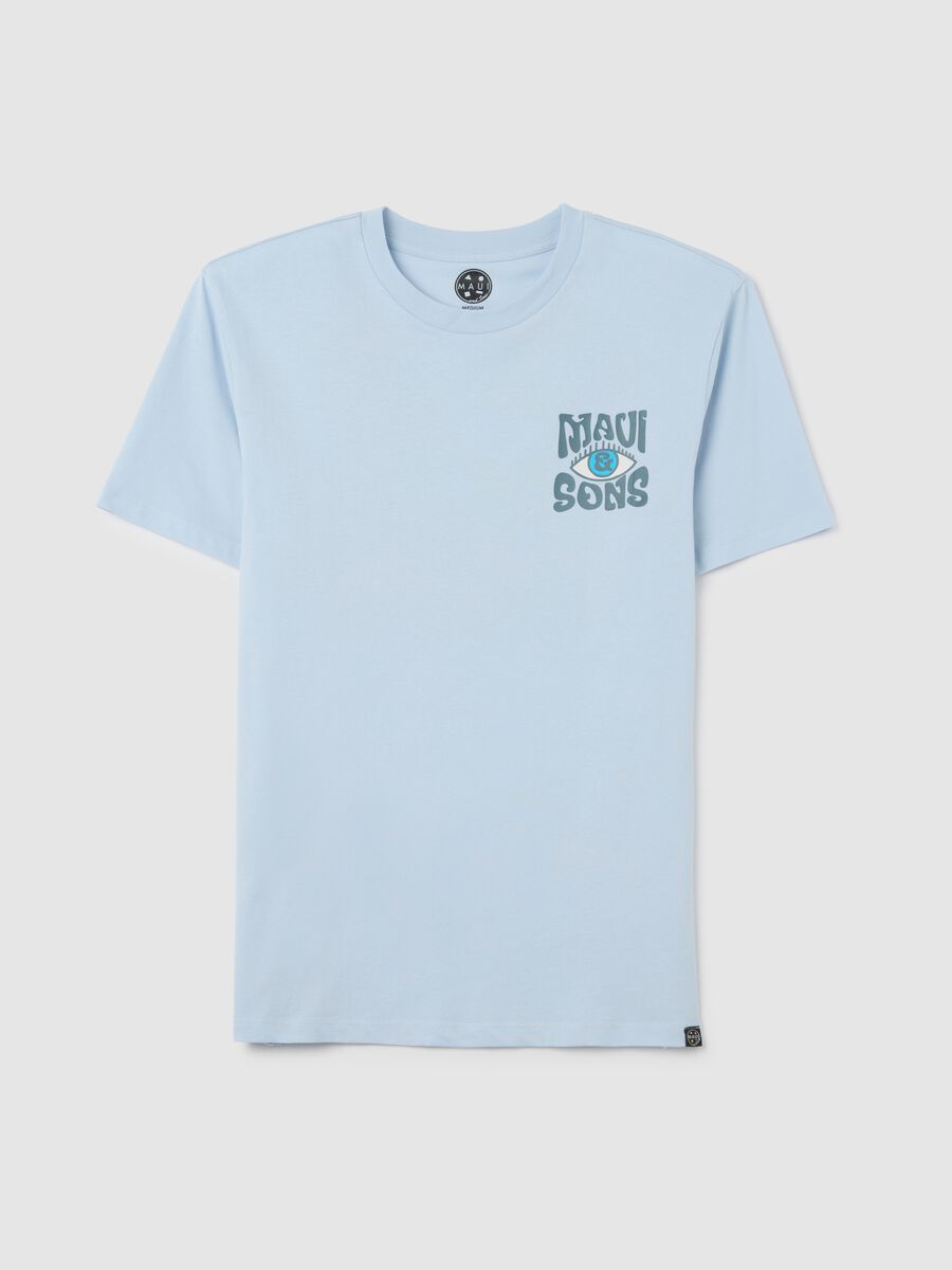 Men's pure cotton blue T-shirt regular fit with print_4